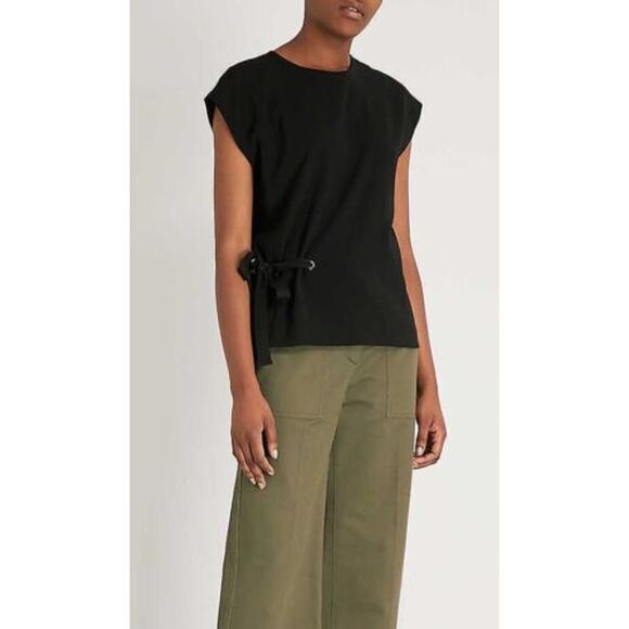 rag & bone Tops - Rag & Bone Etta Side Tie Top Cap Sleeve Black Womens Small